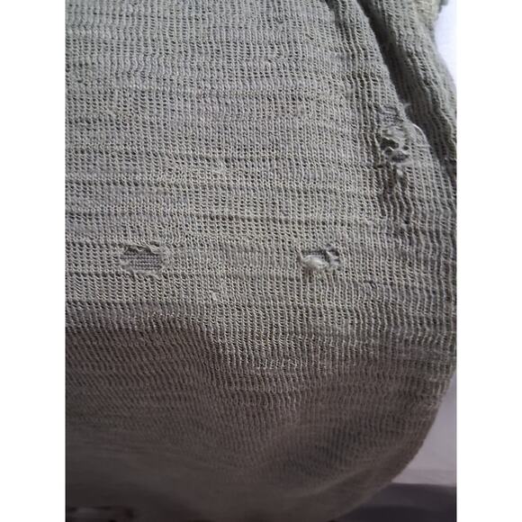 Sundance Super Grunge Women's Medium Distressed Prep Raw Hem Holes Jacked-up Top - Picture 9 of 15